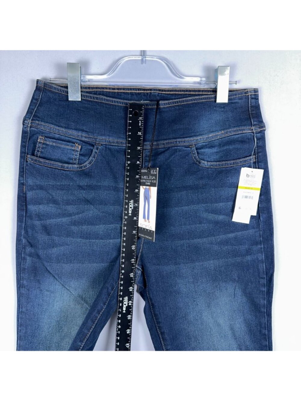 Sofia Jeans By Sofia Vergara Melissa Super High Rise Flare Jeans Size 12 Pull On - Picture 9 of 12